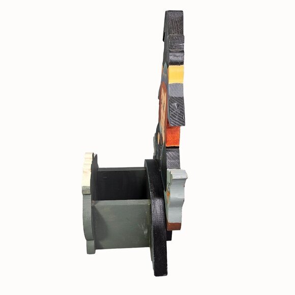 Hand Painted‎ Halloween Witch With Cauldron Wooden Decor Treat Box Whimsical Fun - Picture 5 of 10